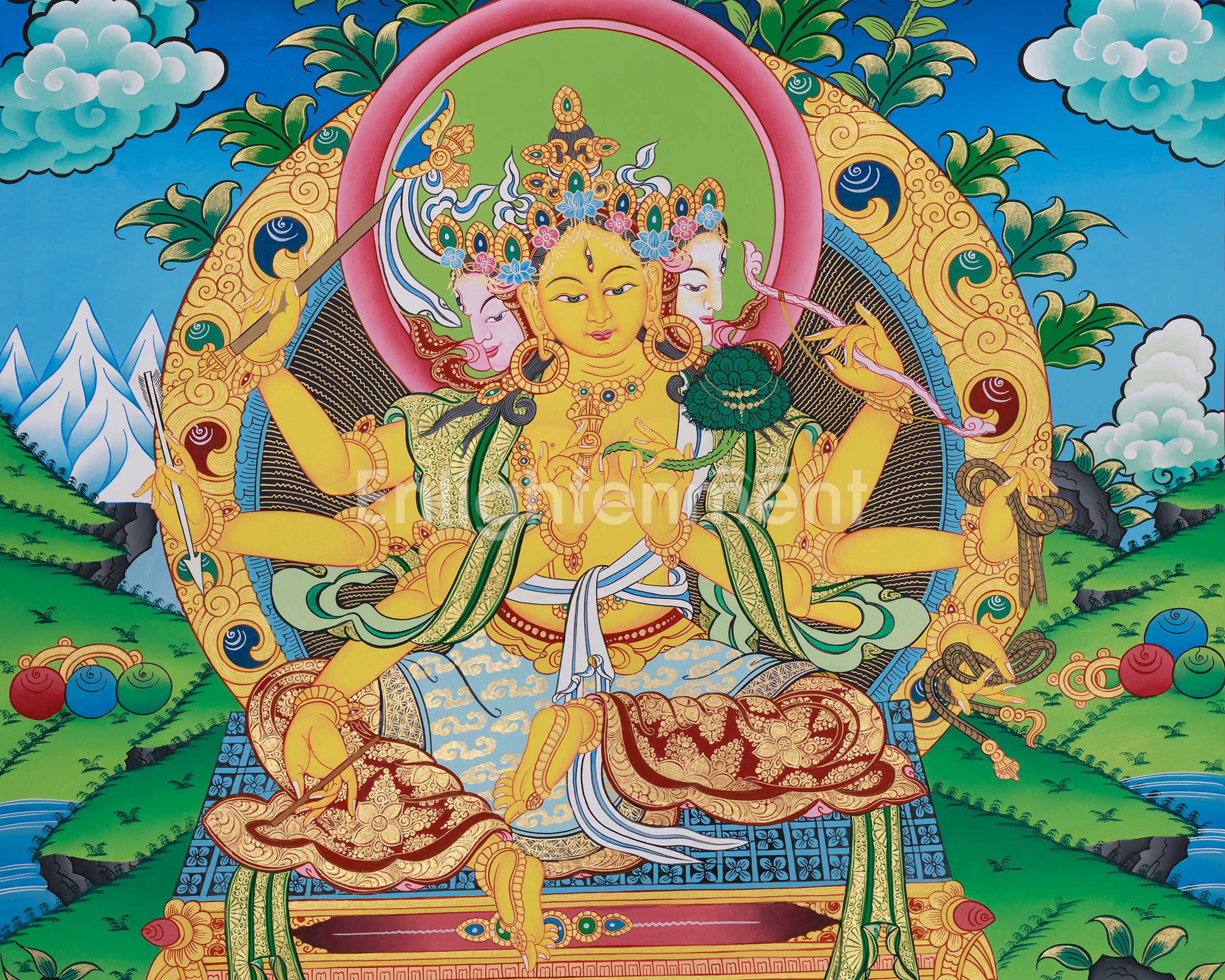 Traditional Thangka of Marichi | Embodiment of Wisdom
