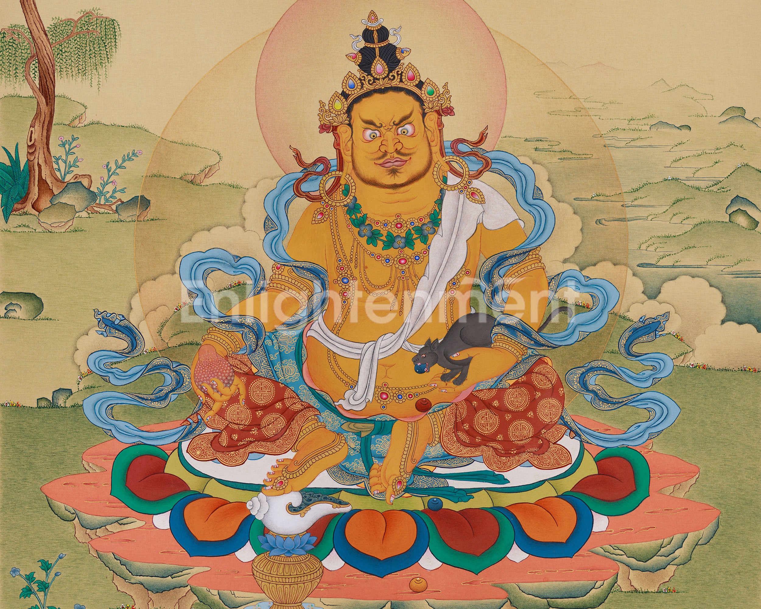 Wealth Deity, Dzambala Artwork | Buddhist Symbol of Prosperity