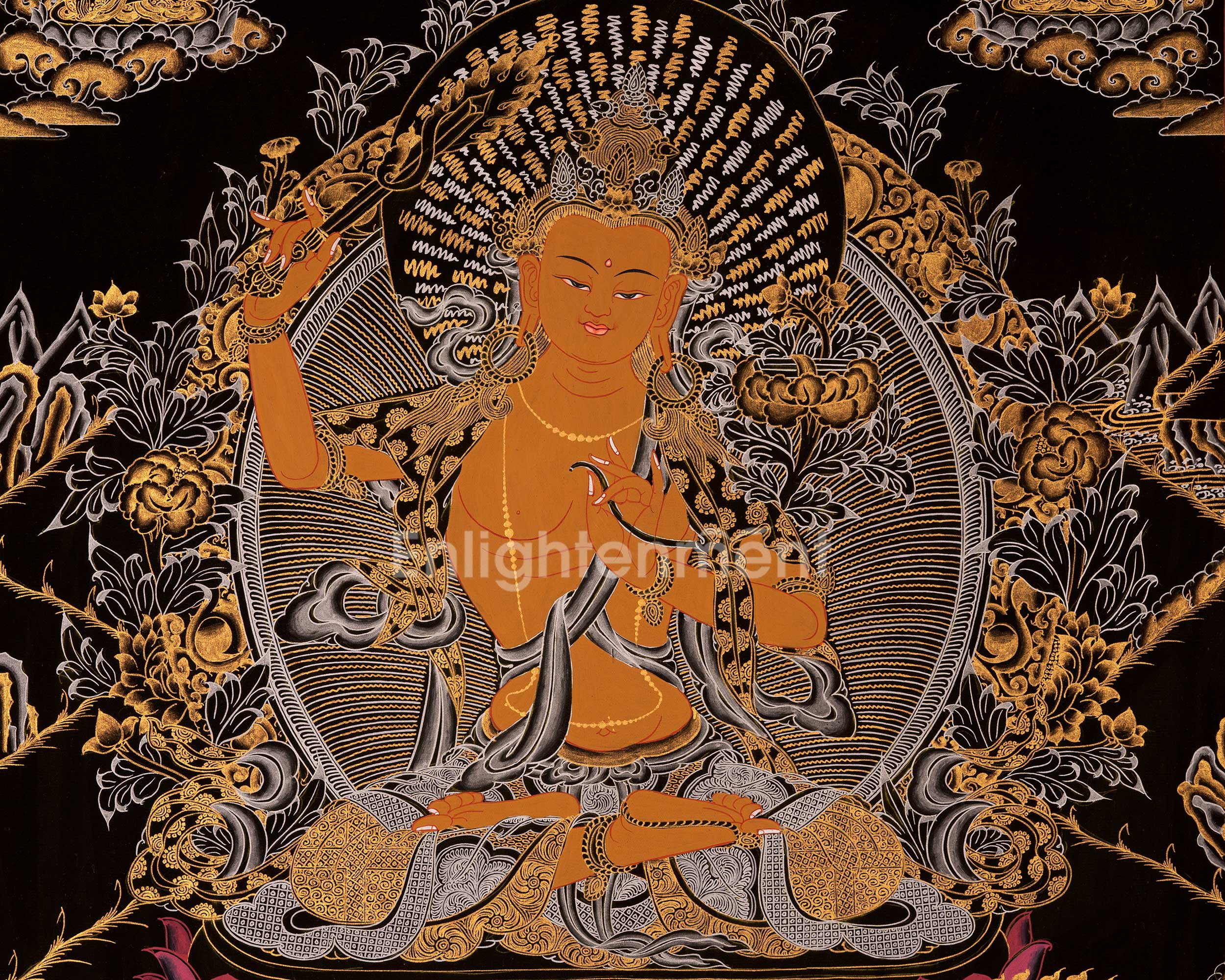 Bodhisattva Manjushree Thangka | Buddhist Art Painting