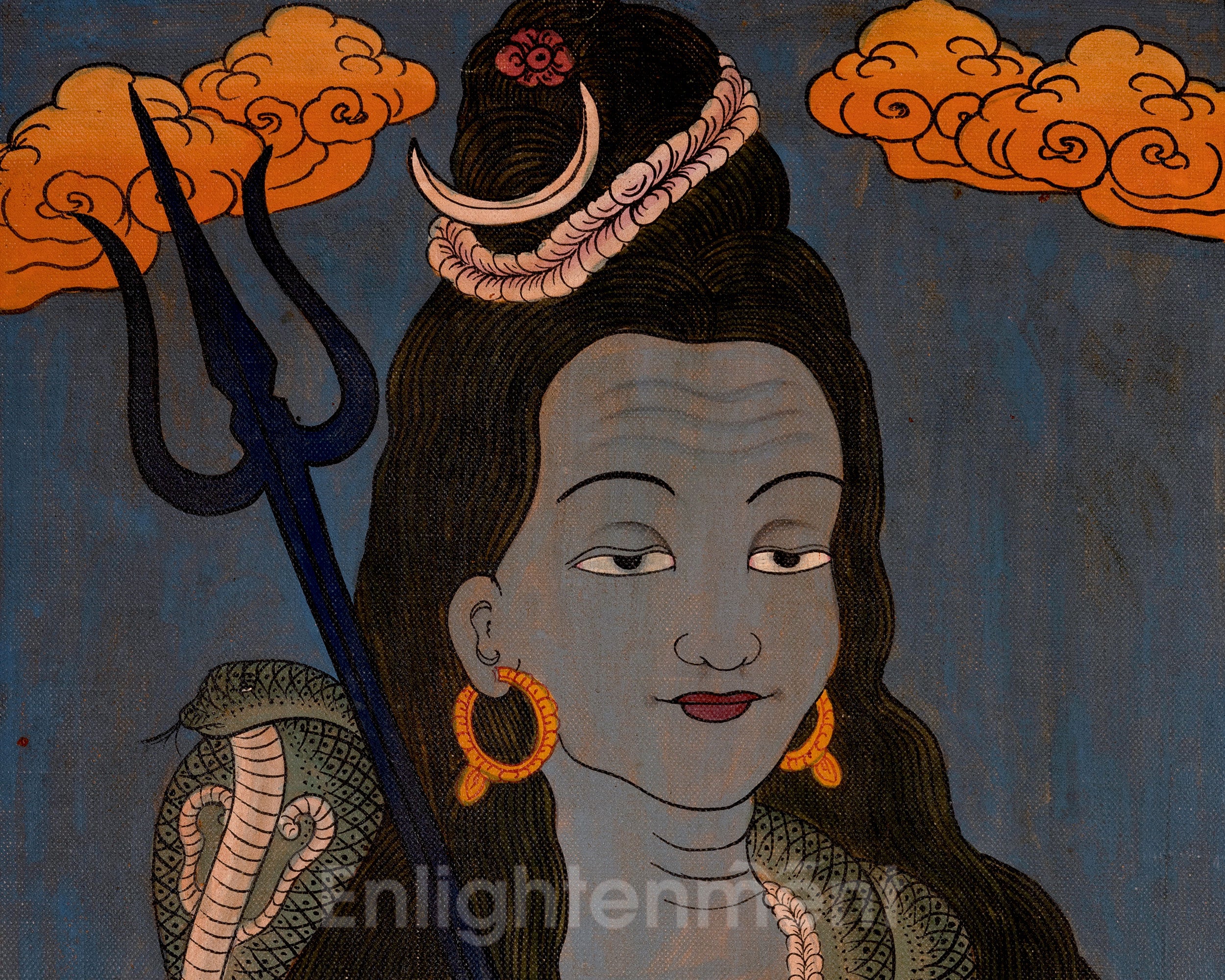 Authentic Lord Shiva Thangka | Himalayan Art of the Destroyer and Transformer