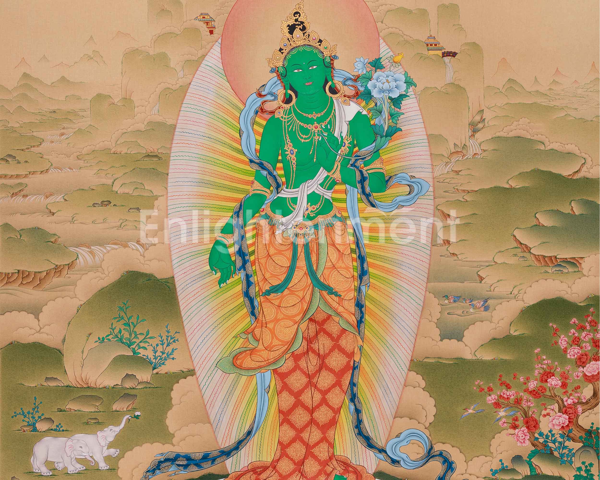Standing Goddess Green Tara | Known for Her Healing Power and Divine Compassion
