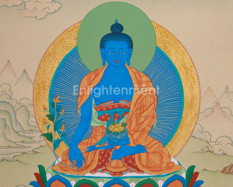 Blue Medicine Buddha Painting | Healing and Enlightenment