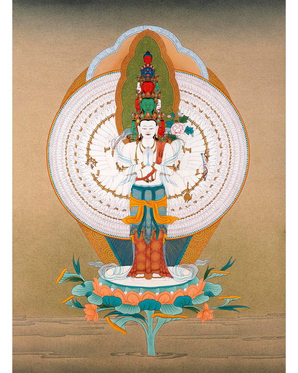 1000 Arm Chenrezig | Buddha Of Compassion | Avalokiteshvara Thangka