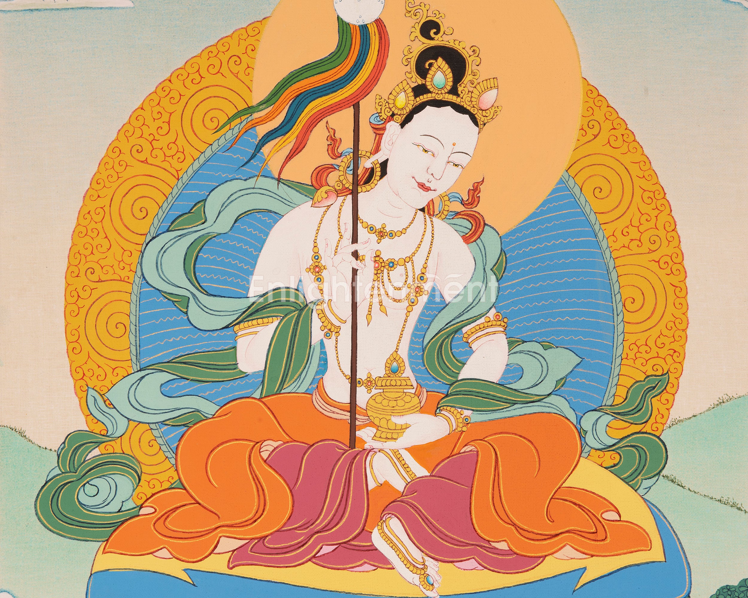 Mandarva Thangka | Traditional Buddhist Dakini Art