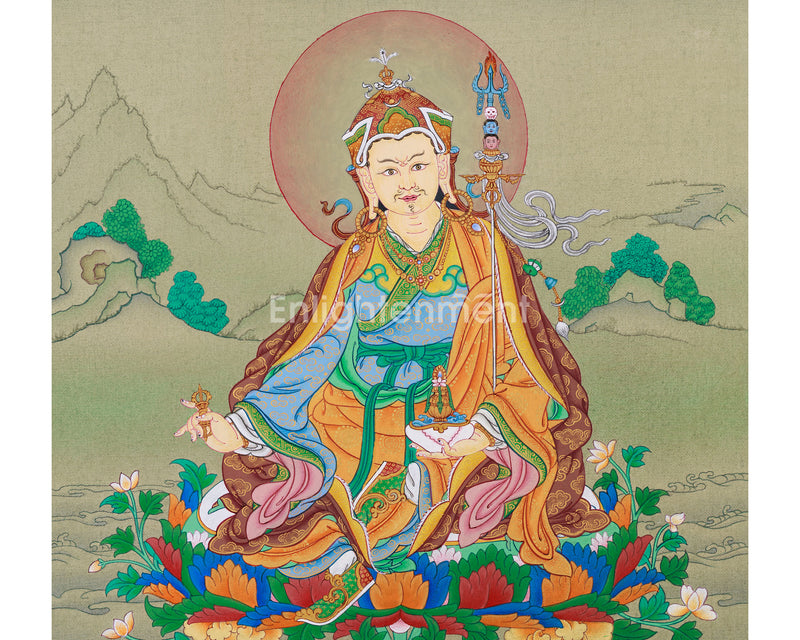 Guru Rinpoche Thangka | Hand-Painted Traditional Tibetan Artwork