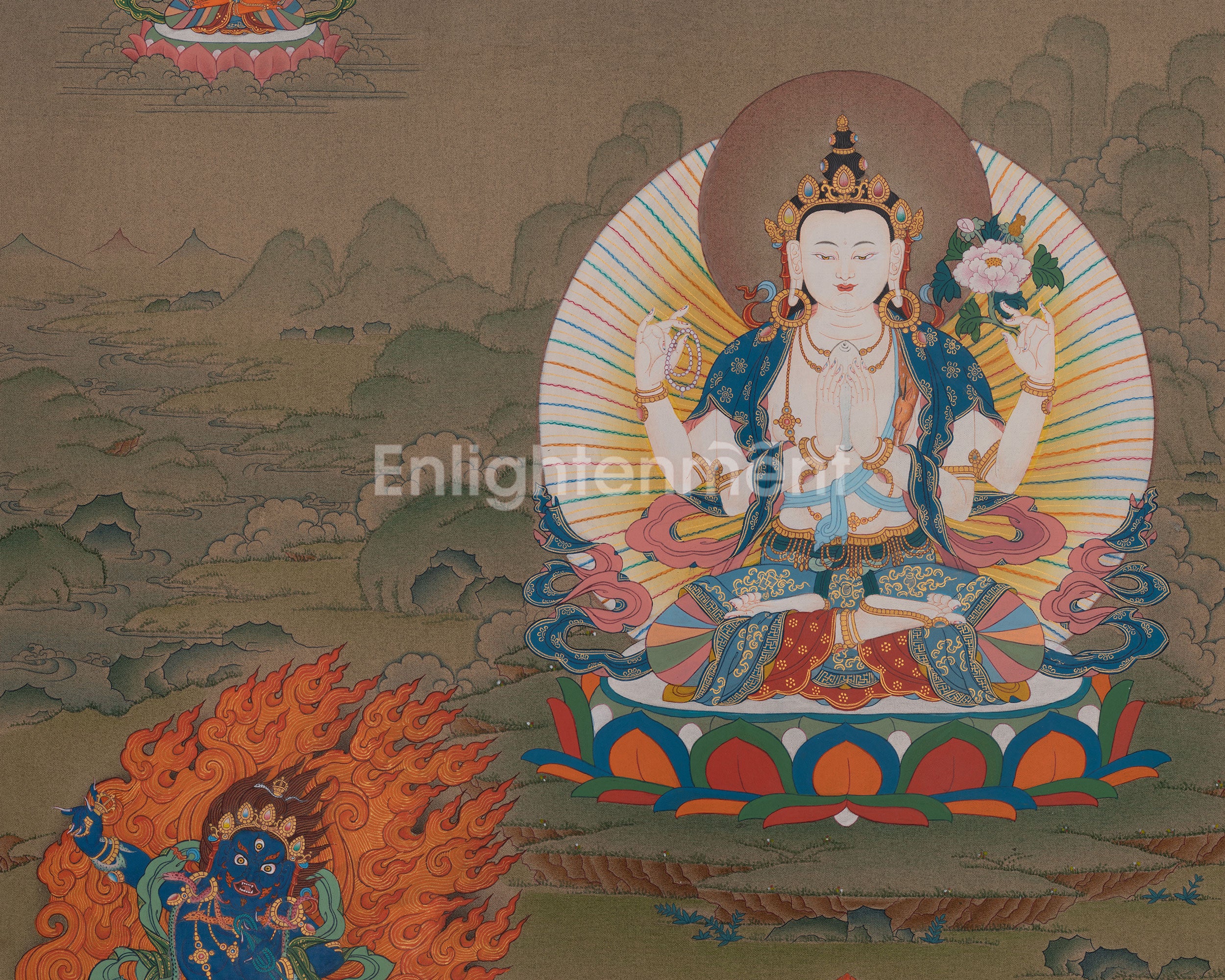 Chenrezig Compassionate Thangka | Bodhisattva Deity | Himalayan Artwork