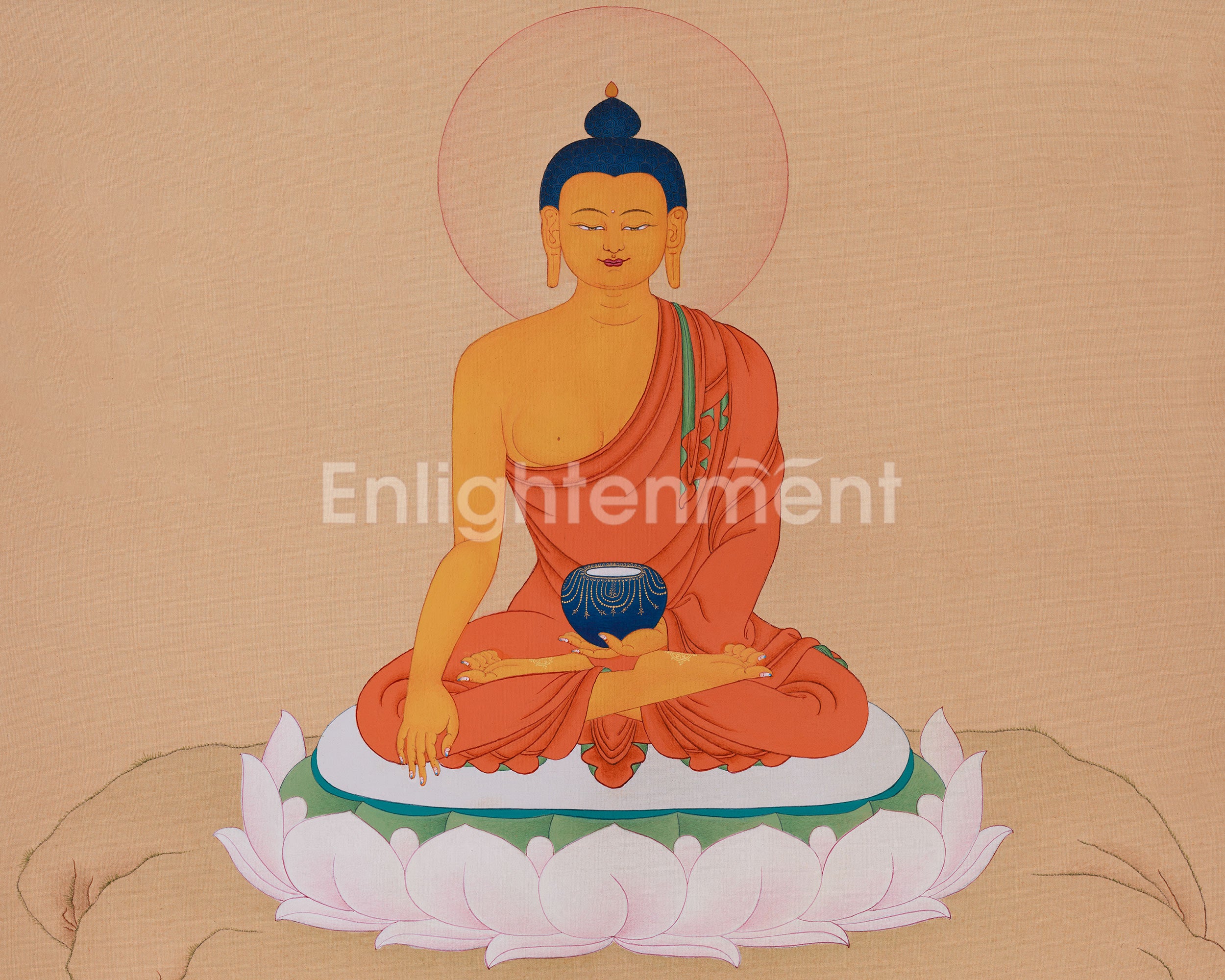 Namo Gautama Buddha | Minimal Thangka Painting
