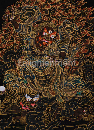 Authentic Hand-Painted Dorje Drolo Thangka | Wrathful Wisdom for Spiritual Protection