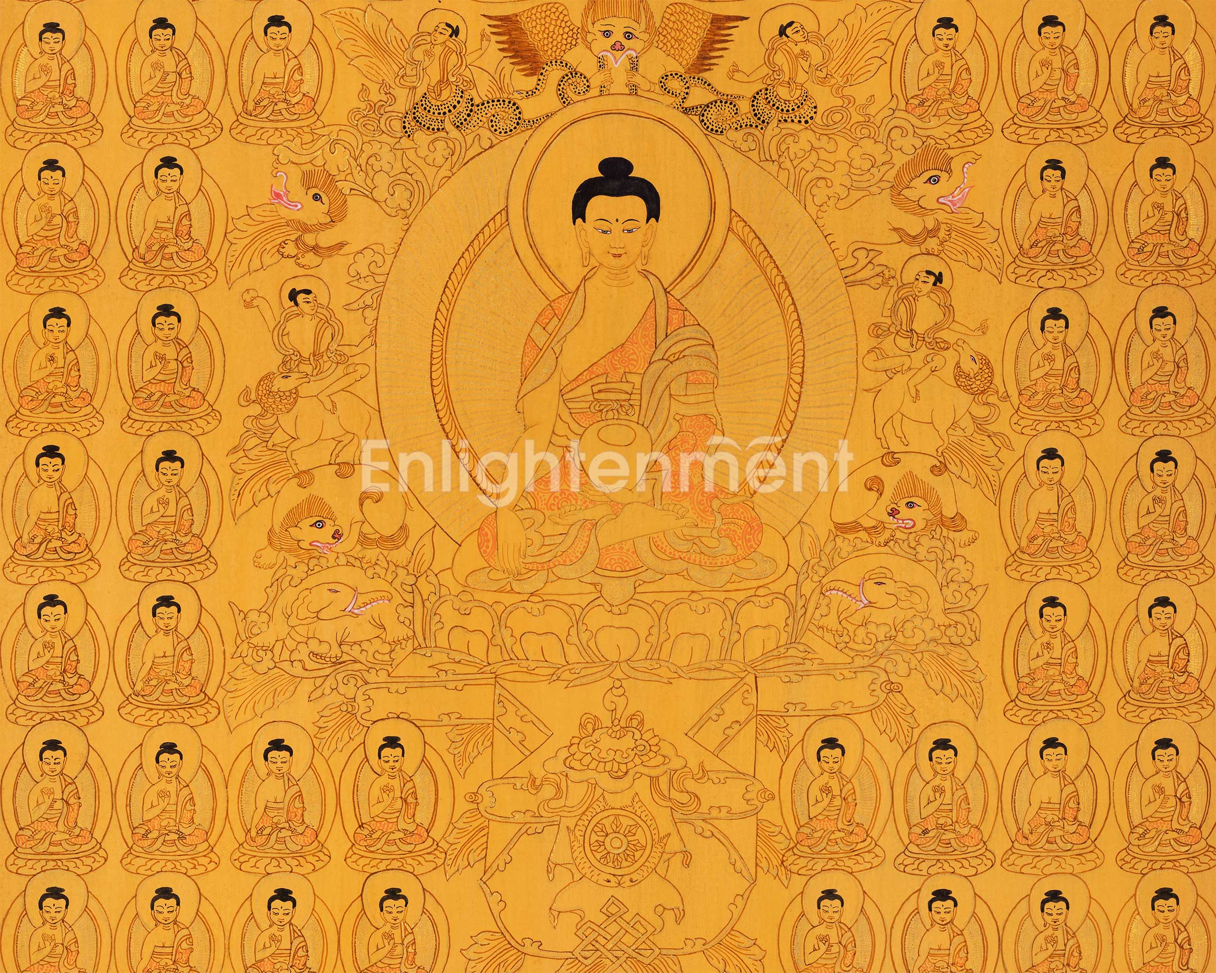 Assembly of Buddhas Thangka | Enlightenment and Harmony