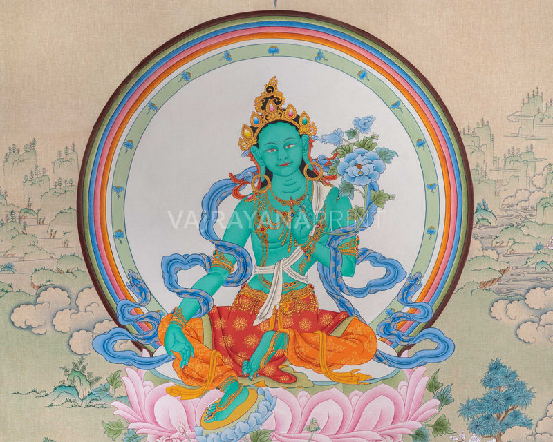 Arya Tara Digital Print | Mother Green Tara Artwork | Buddhist Gift Ideas