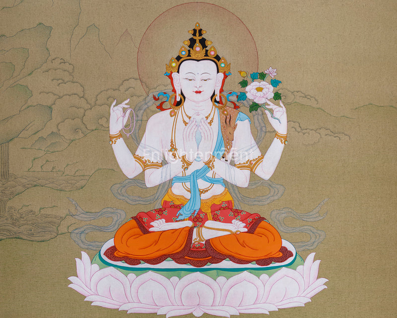 Chenrezig Avalokiteshvara Thangka: Symbol of Universal Compassion