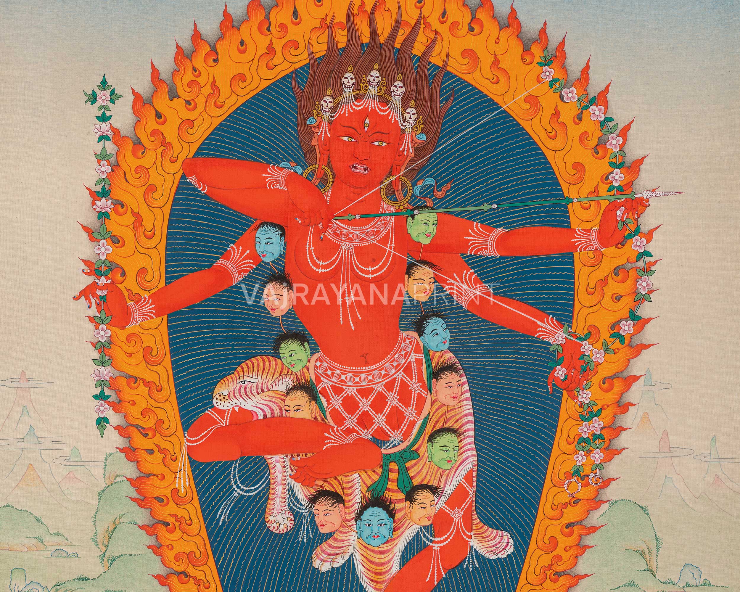 Vajrayogini-Kurukulla Set | Vajrayana Dakini Art | Thangka Prints for Meditative Practice