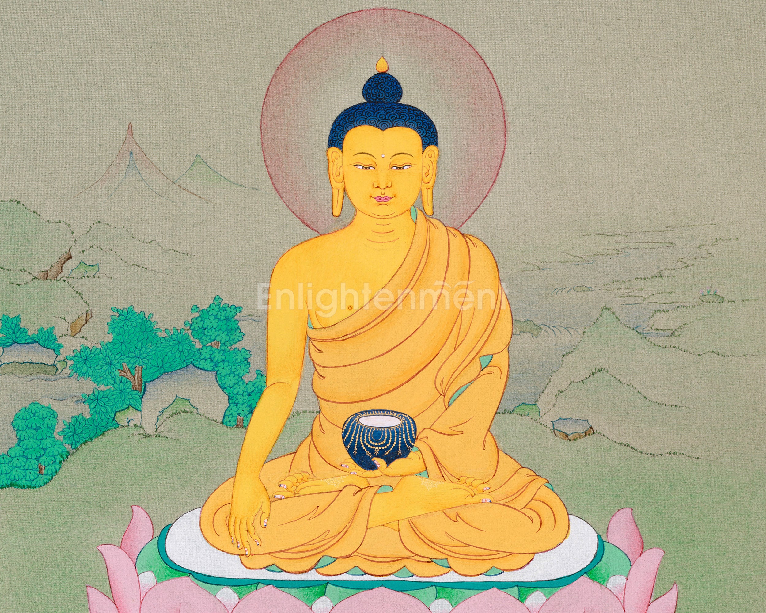 Buddha Figure in Natural Mineral Shades - Perfect for Meditation and Zen Spaces