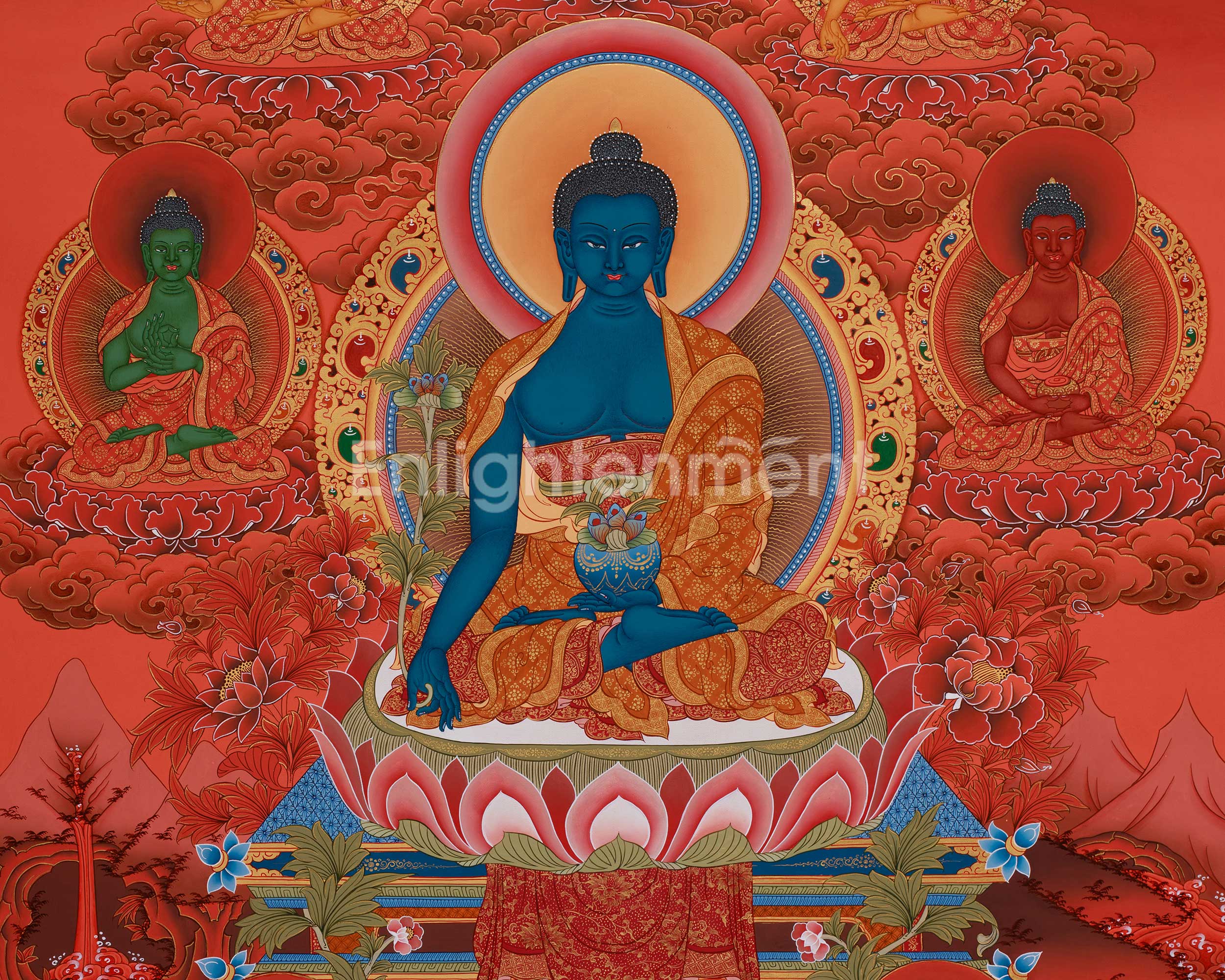 Healing Buddha With Dhyani Buddhas | Spiritual Healing & Balance