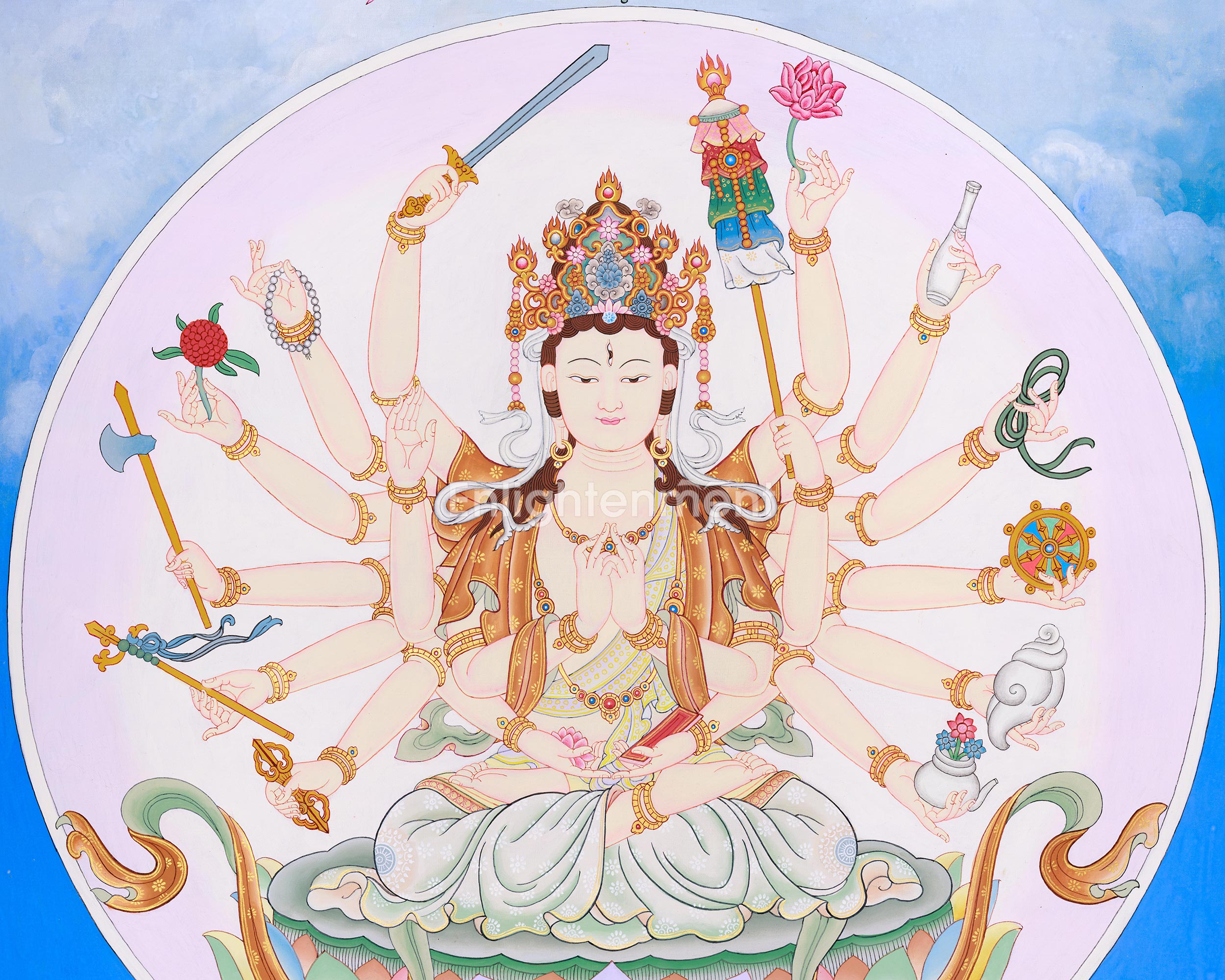Cundi Thangka, Tantric Buddhist Goddess Art | Religious Art for Mediation