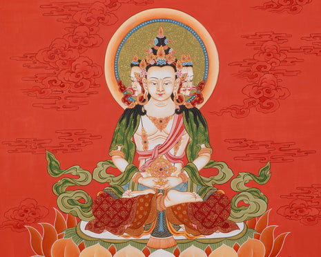 Vairochana Buddha Thangka | Tibetan Wisdom Deity Art