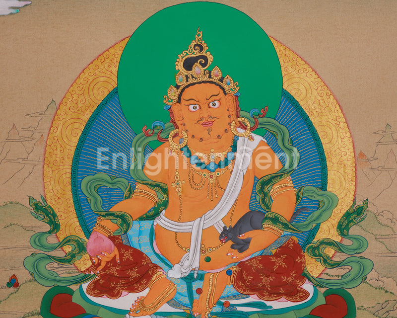 Buddha of Wealth, Dzambhala Thangka | Prosperity Artwork