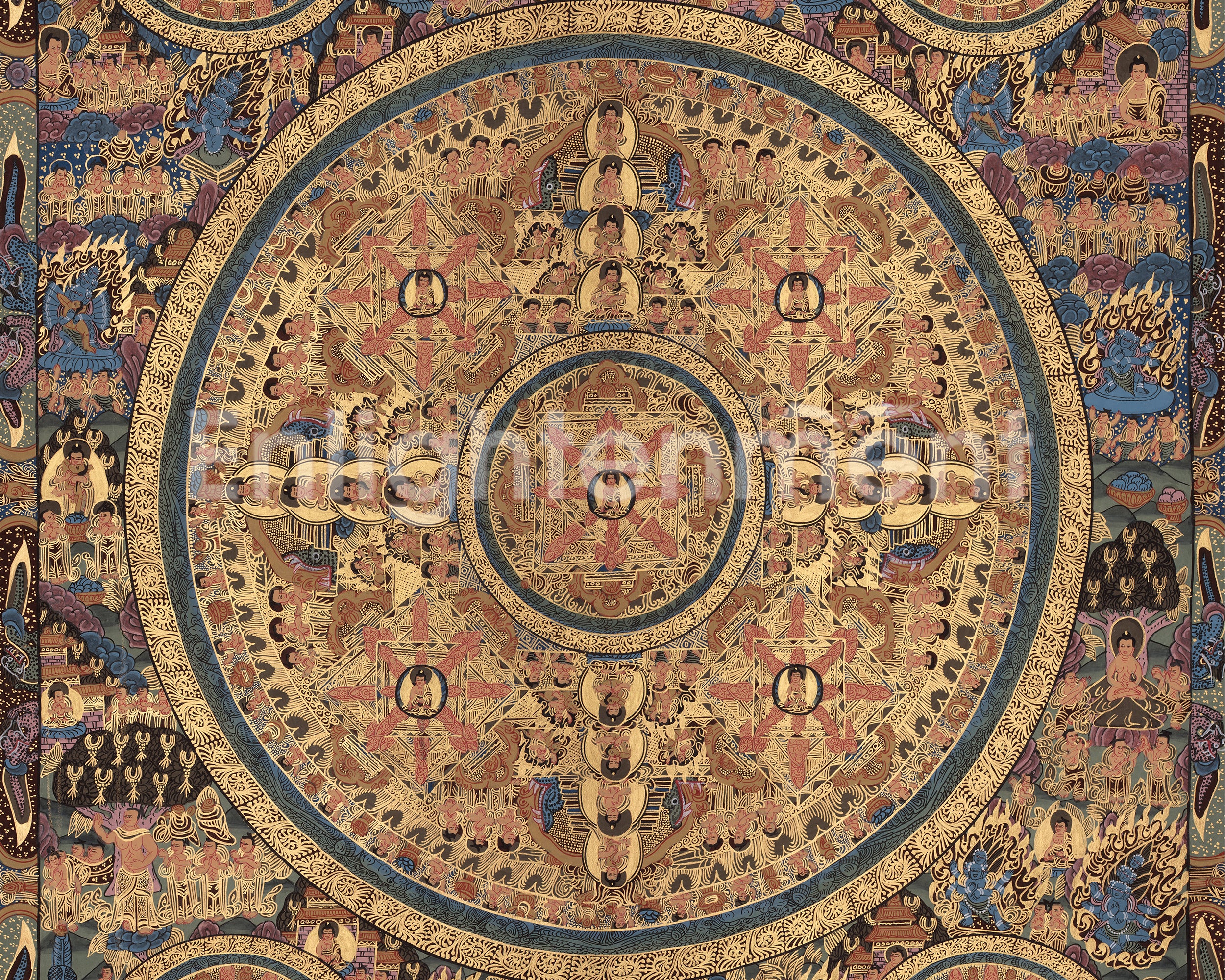 Buddhist Buddha Mandala Art | Sacred Tibetan Artwork of Enlightenment