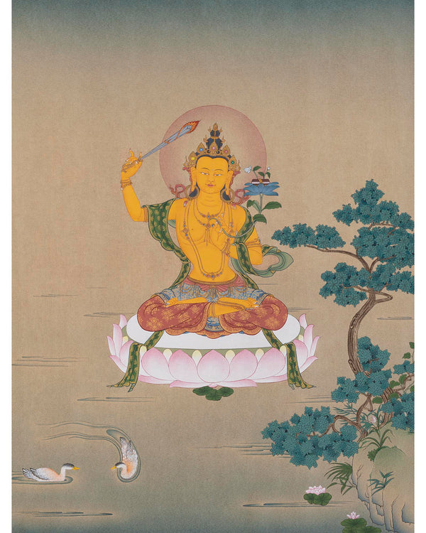 Manjushri Thangka | Bodhisattva Of Wisdom | Traditional Tibetan Thanka