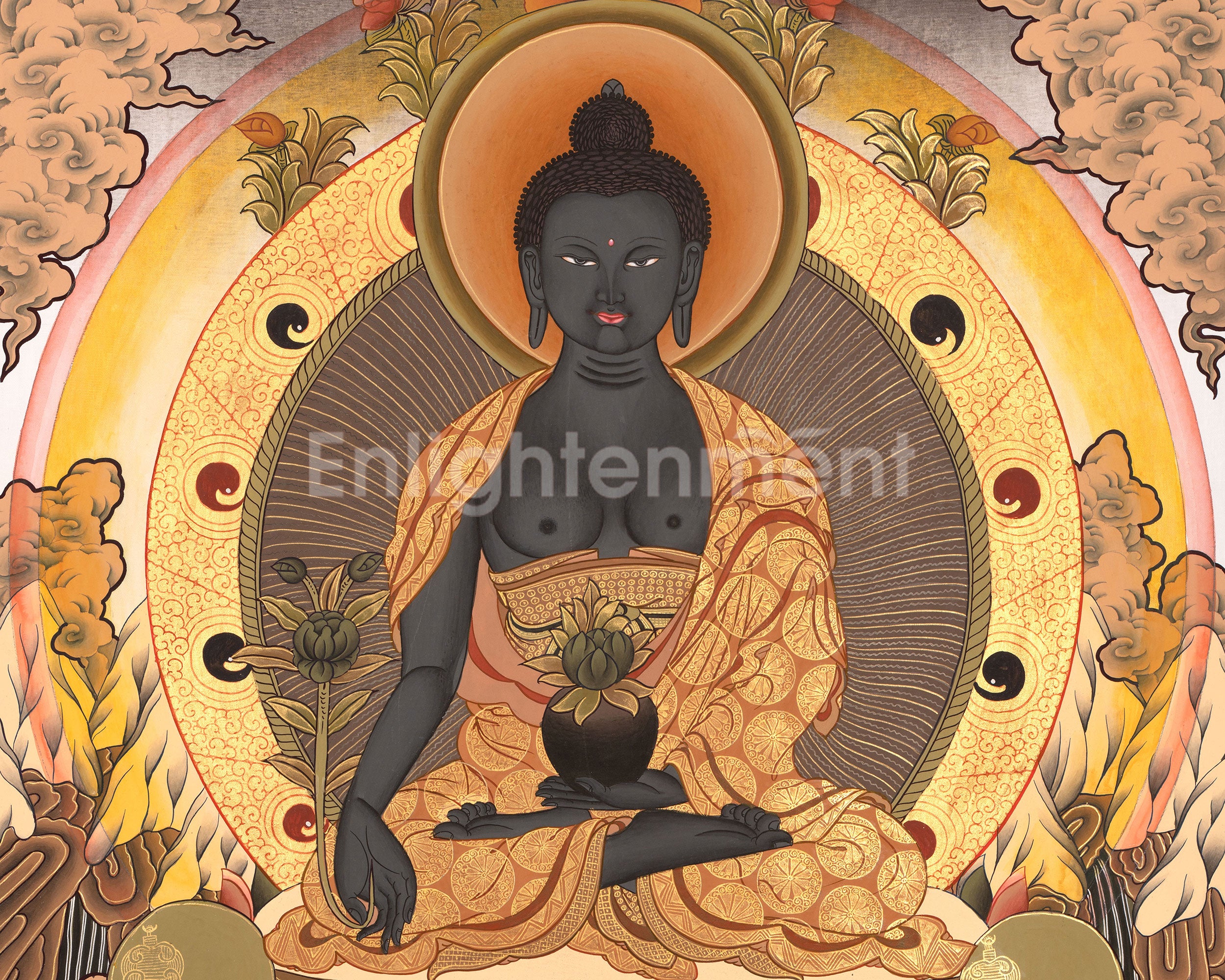 Healing Medicine Buddha Painting | Spiritual Protection and Well-Being