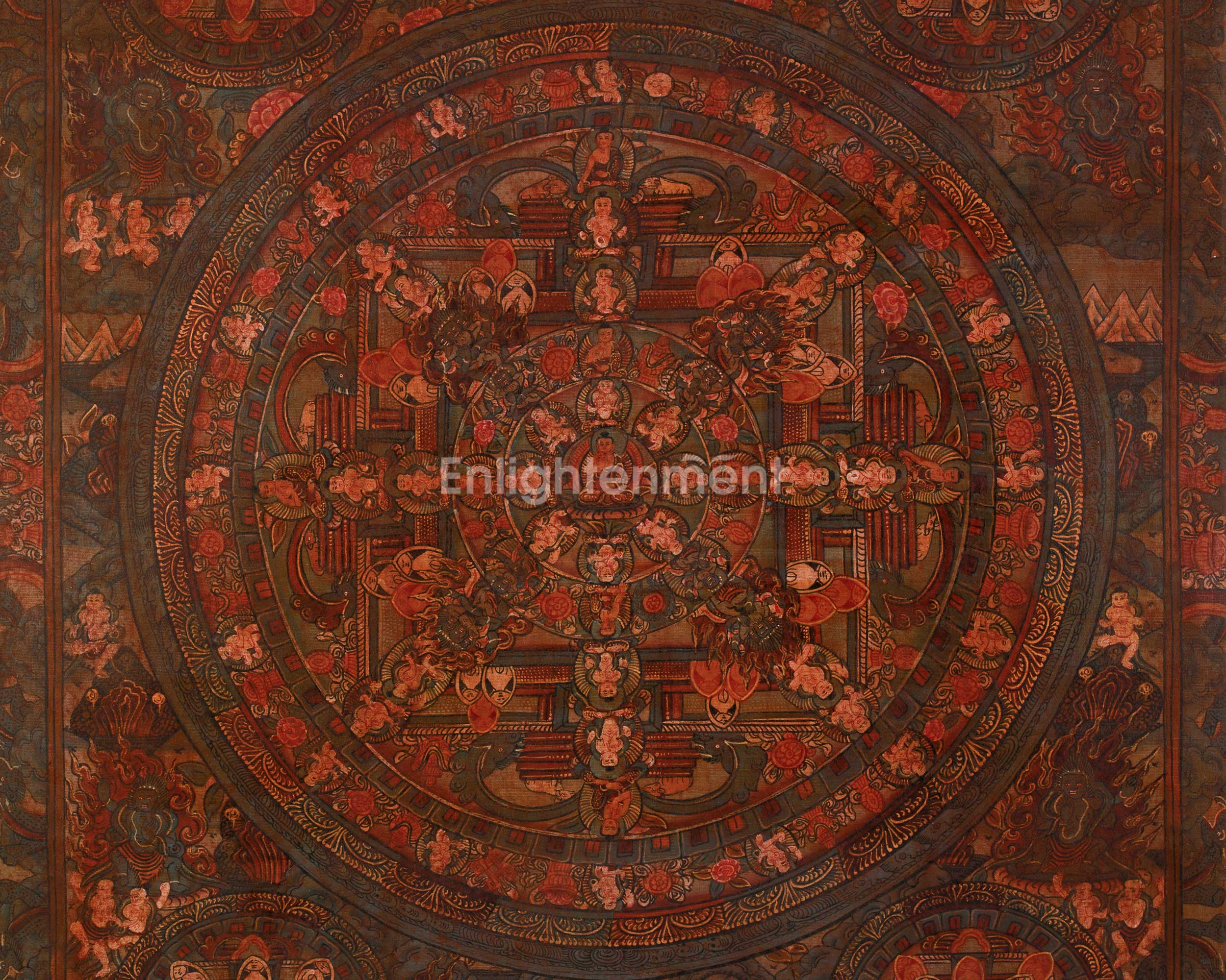 Yamantaka Mandala Thangka | Sacred Geometry of Wisdom and Protection