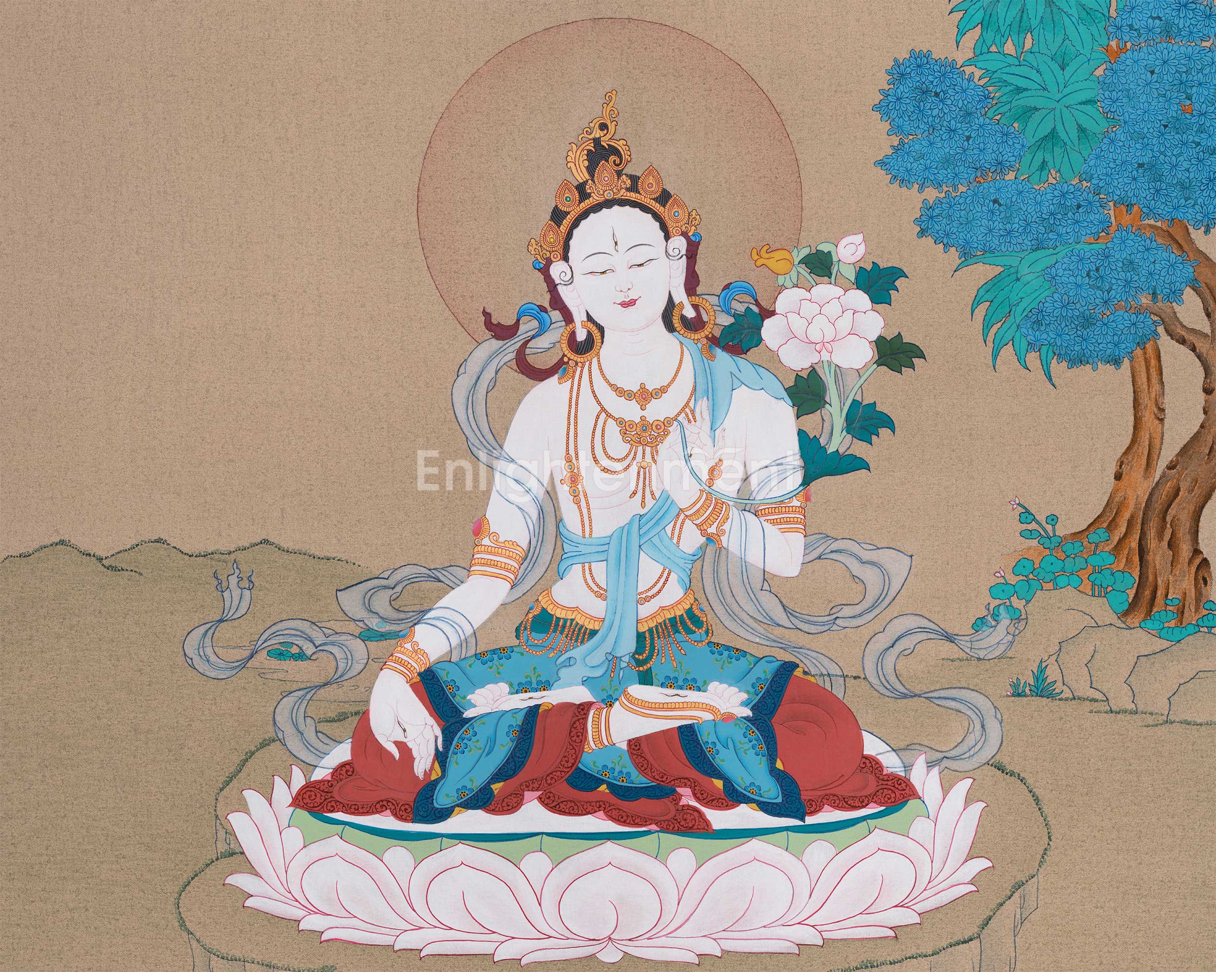 Seven Eyed Sita Tara Thangka | Guardian of Compassion and Longevity