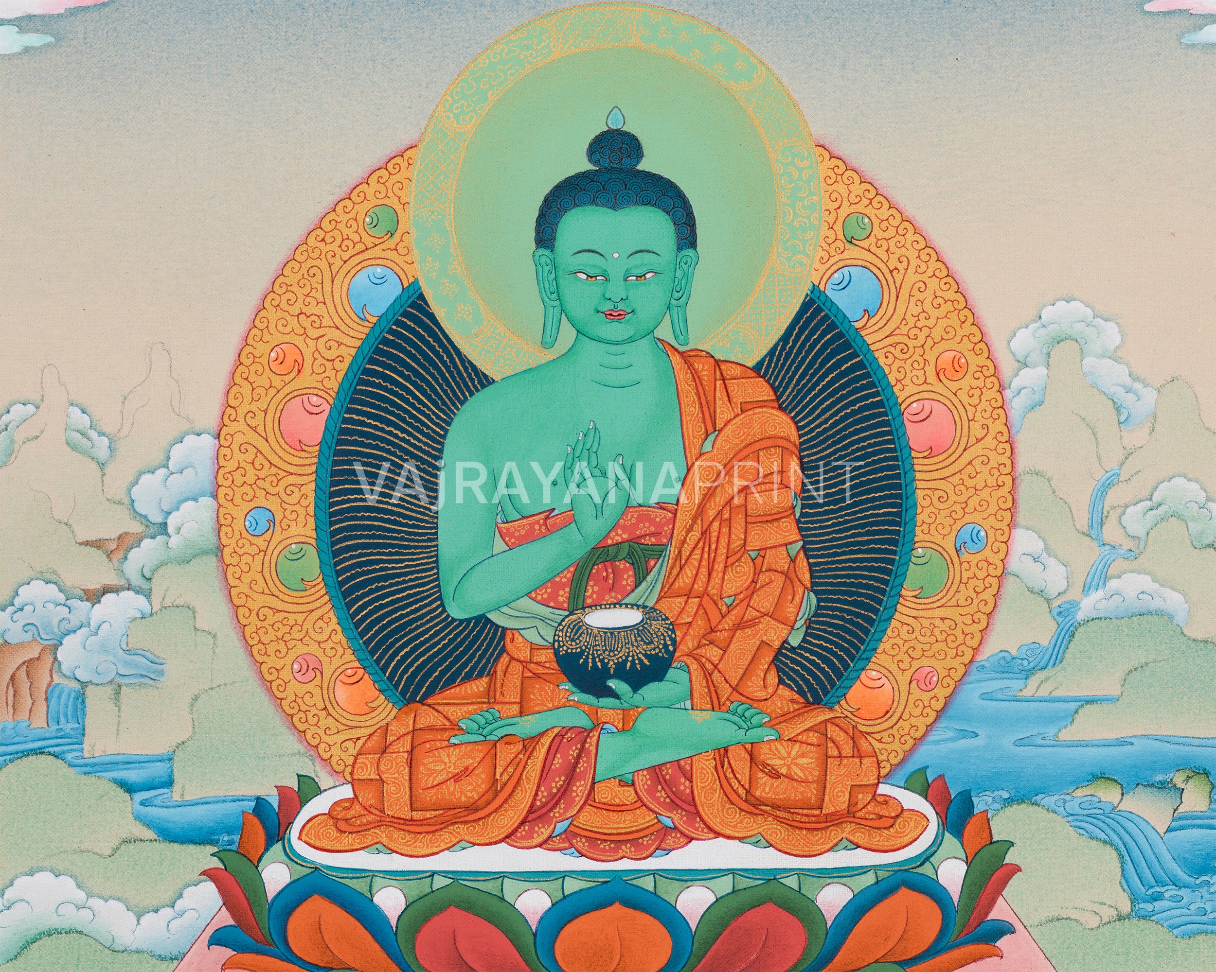 Buddha Amoghasiddhi Print | Tibetan Buddhist Art | High-Quality Giclee Print