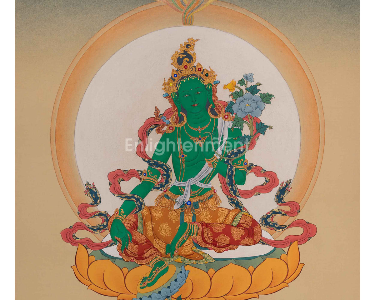 Green Tara Himalayan Artwork | Compassionate Goddess of Swift Protection and Liberation
