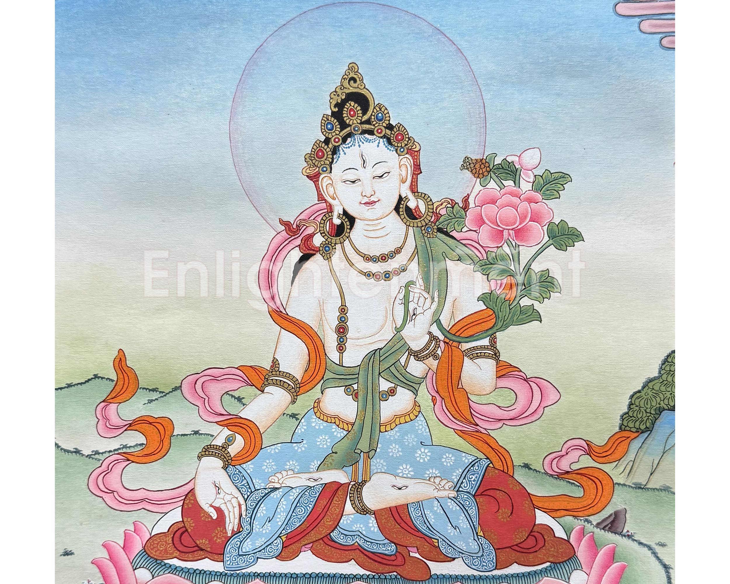 Sita Tara Thangka With Brocade | The Embodiment of Compassion and Longevity
