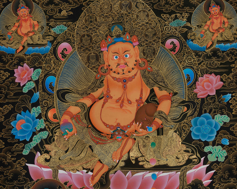 Dzambhala, The Wealth Deity Thangka | Tibetan Art for Prosperity