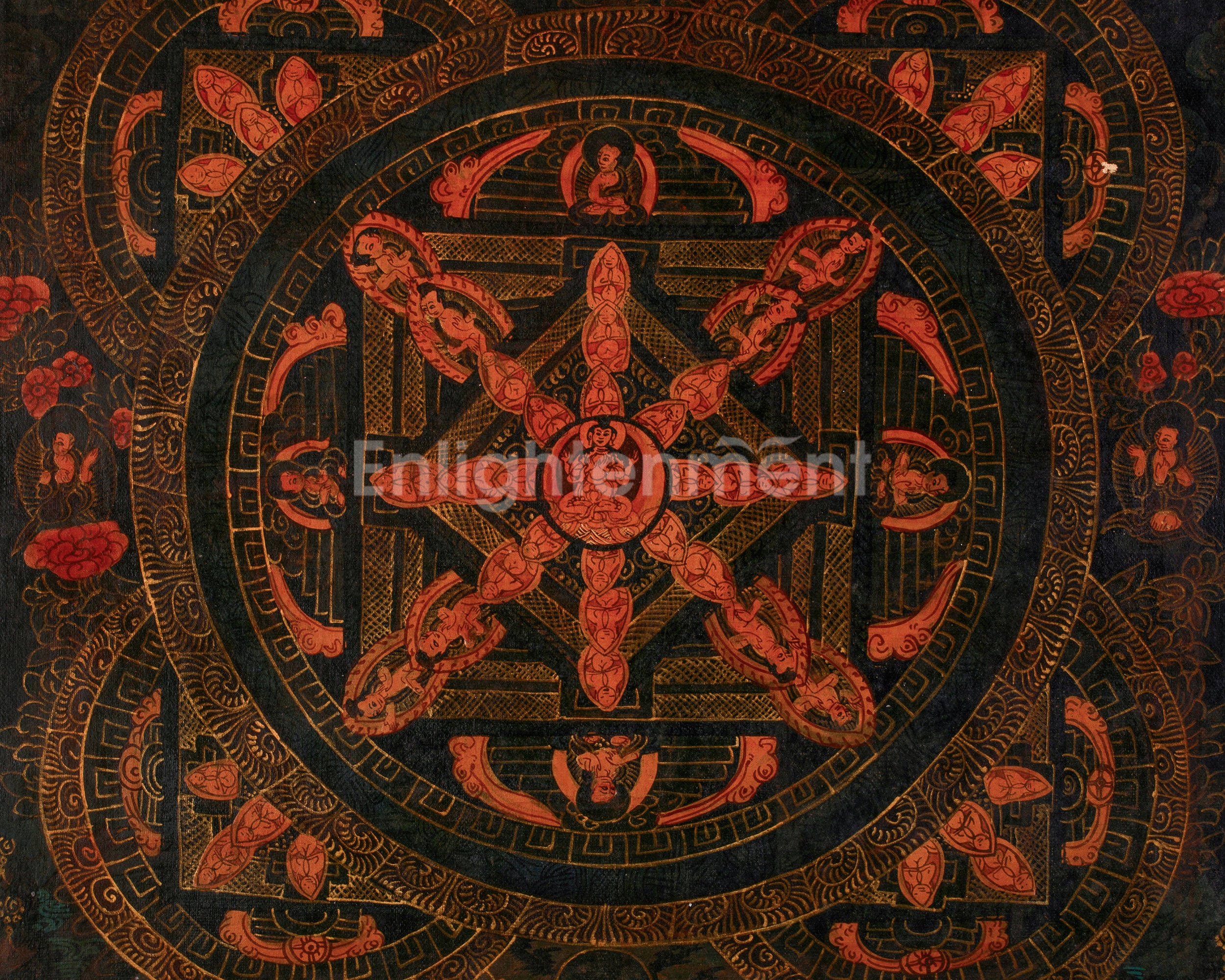 Hand-Painted Chenrezig Mandala Thangka | Avalokiteshvara Arts