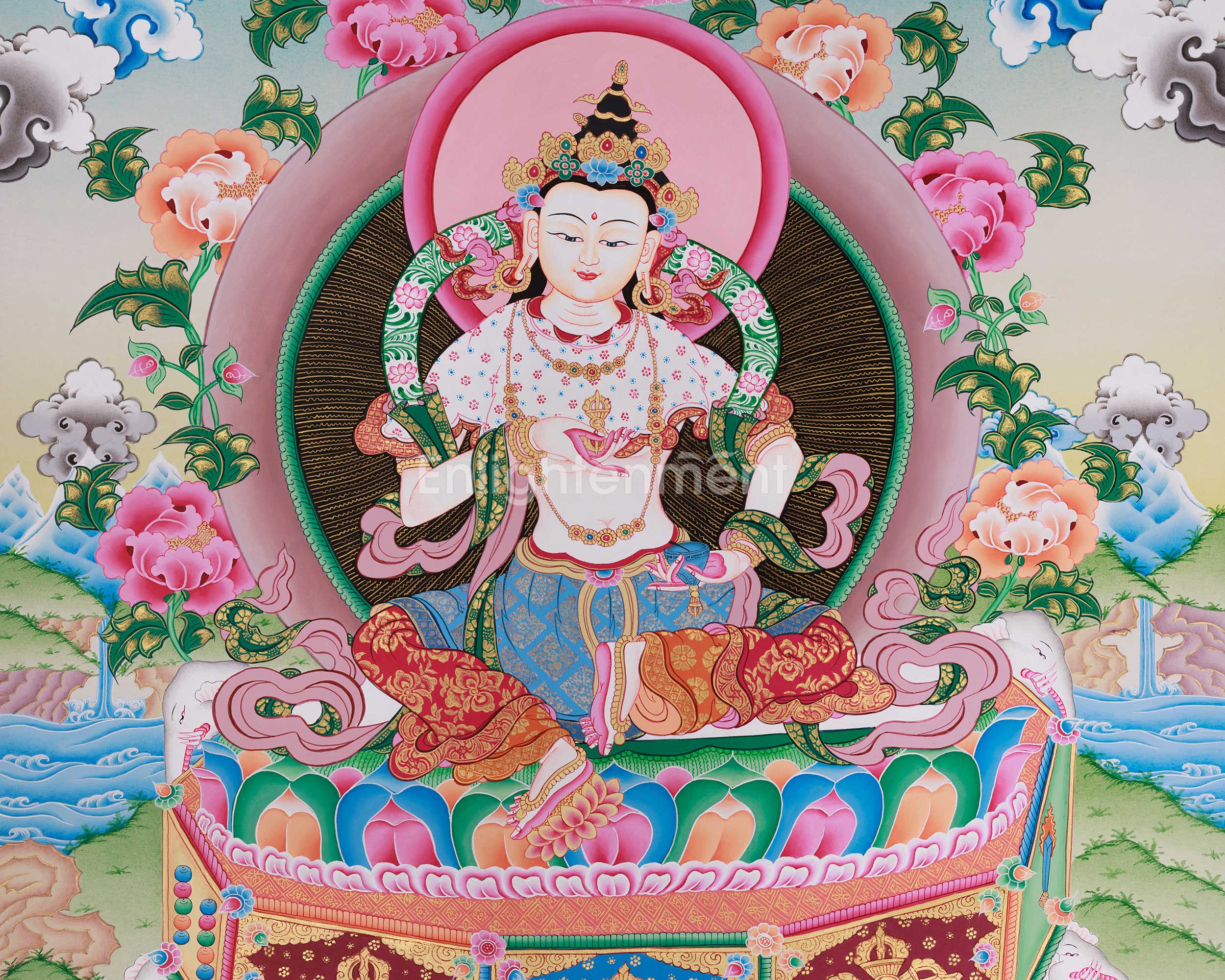 Vajrasattva Buddha Thangka | A Sacred Representation of Purification and Enlightenment