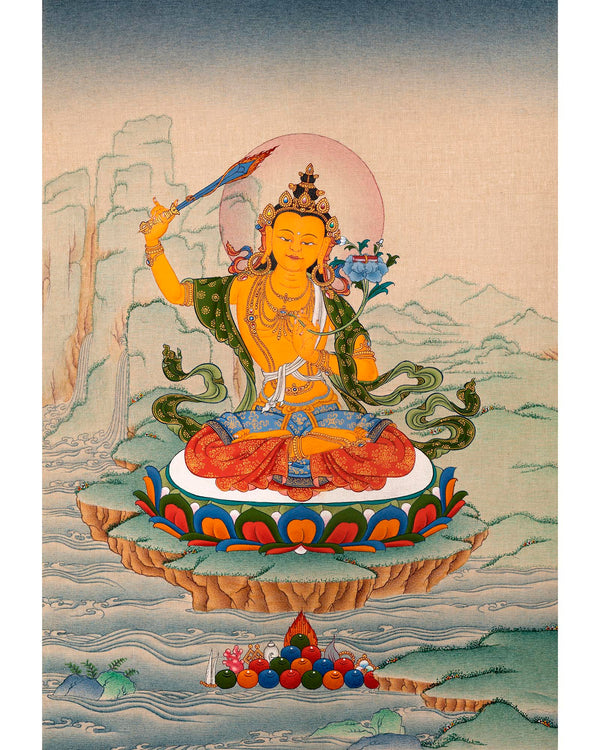 Manjushri Thangka | Traditional Bodhisattva Art
