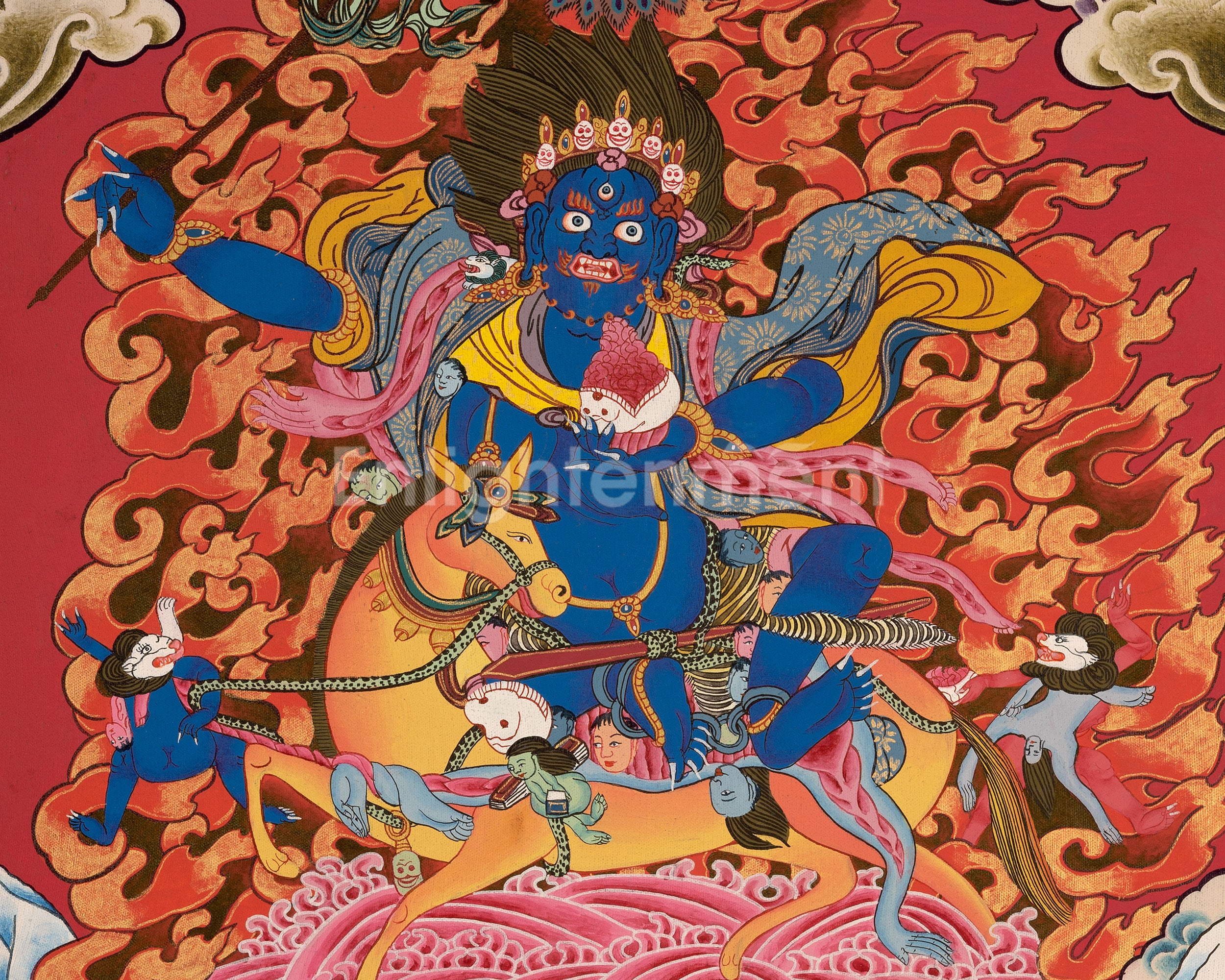 Original Hand-Painted Palden Lhamo Thangka | Feminist Deity Vajrayana Travel Thangka For Practitioner |