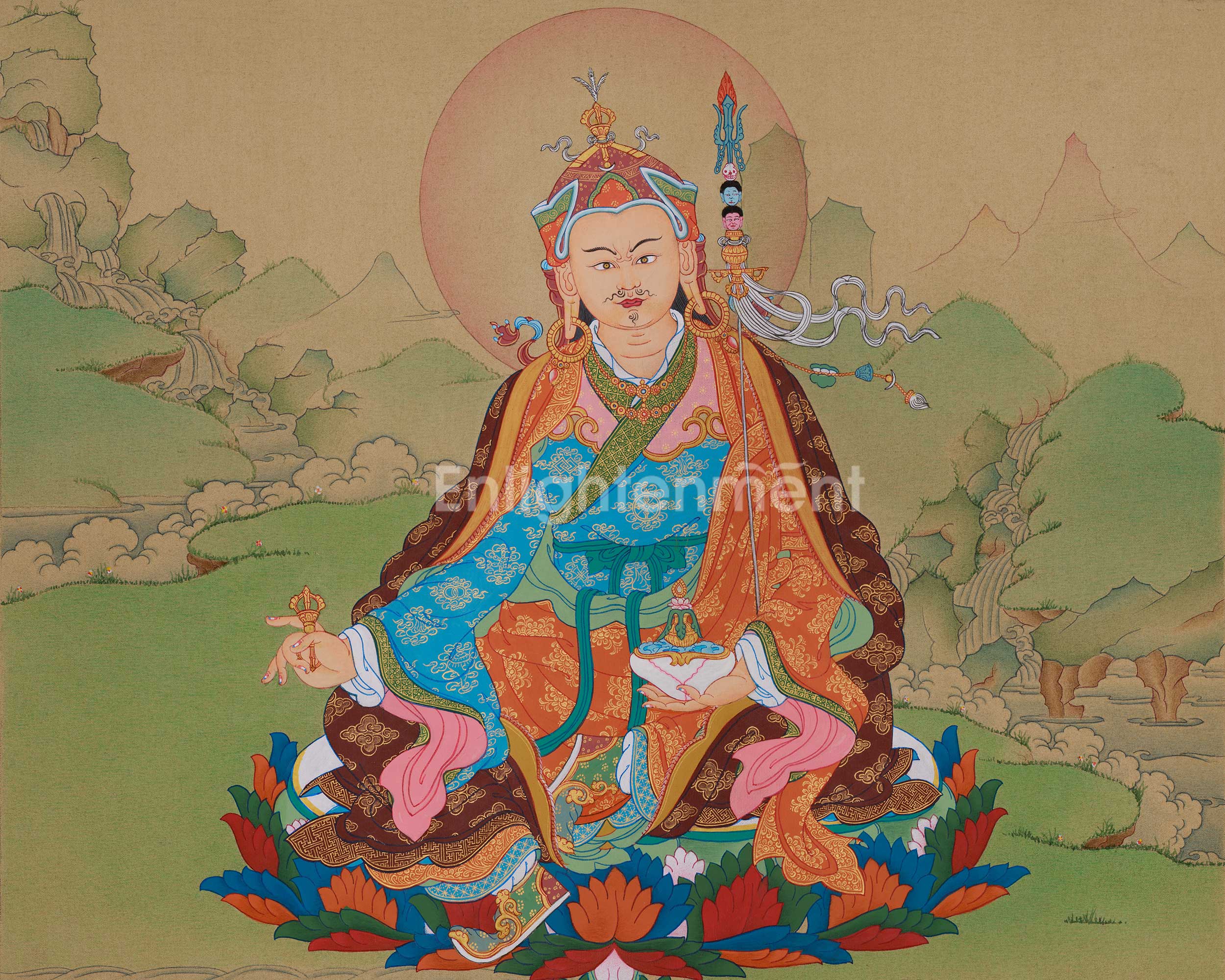 Lotus Born Guru Rinpoche Thangka | An Embodiment of Profound Wisdom