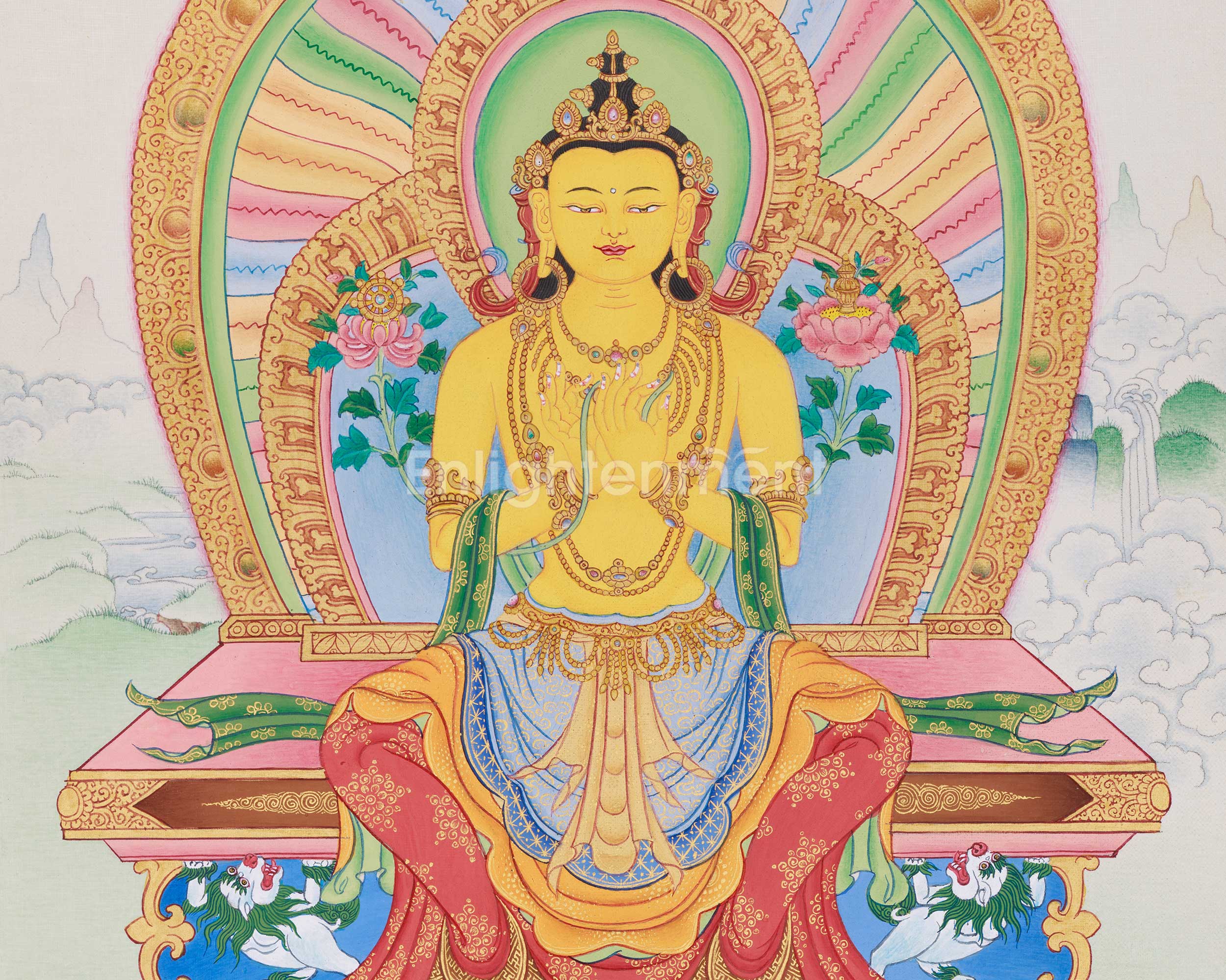 Tibetan Buddha Maitreya | Hand-Painted Vision of Future and Enlightenment