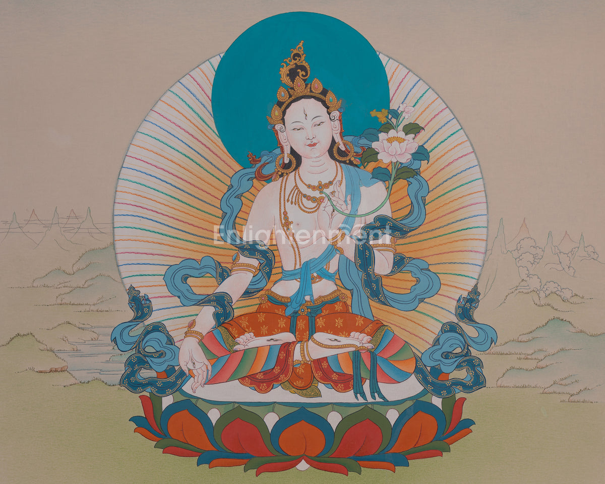 White Tara Compassionate Artwork | Sita Tara | Protection Goddess