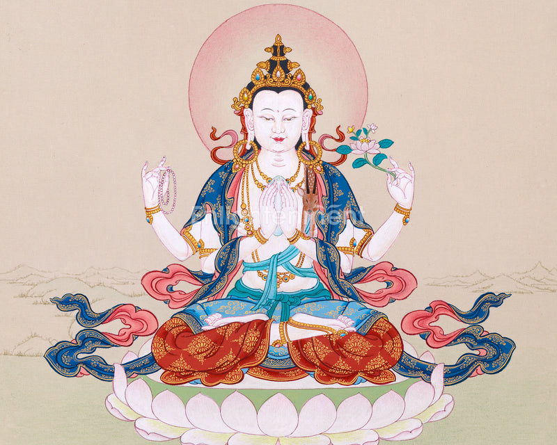 Avalokitesvara Thangka Art for Practice