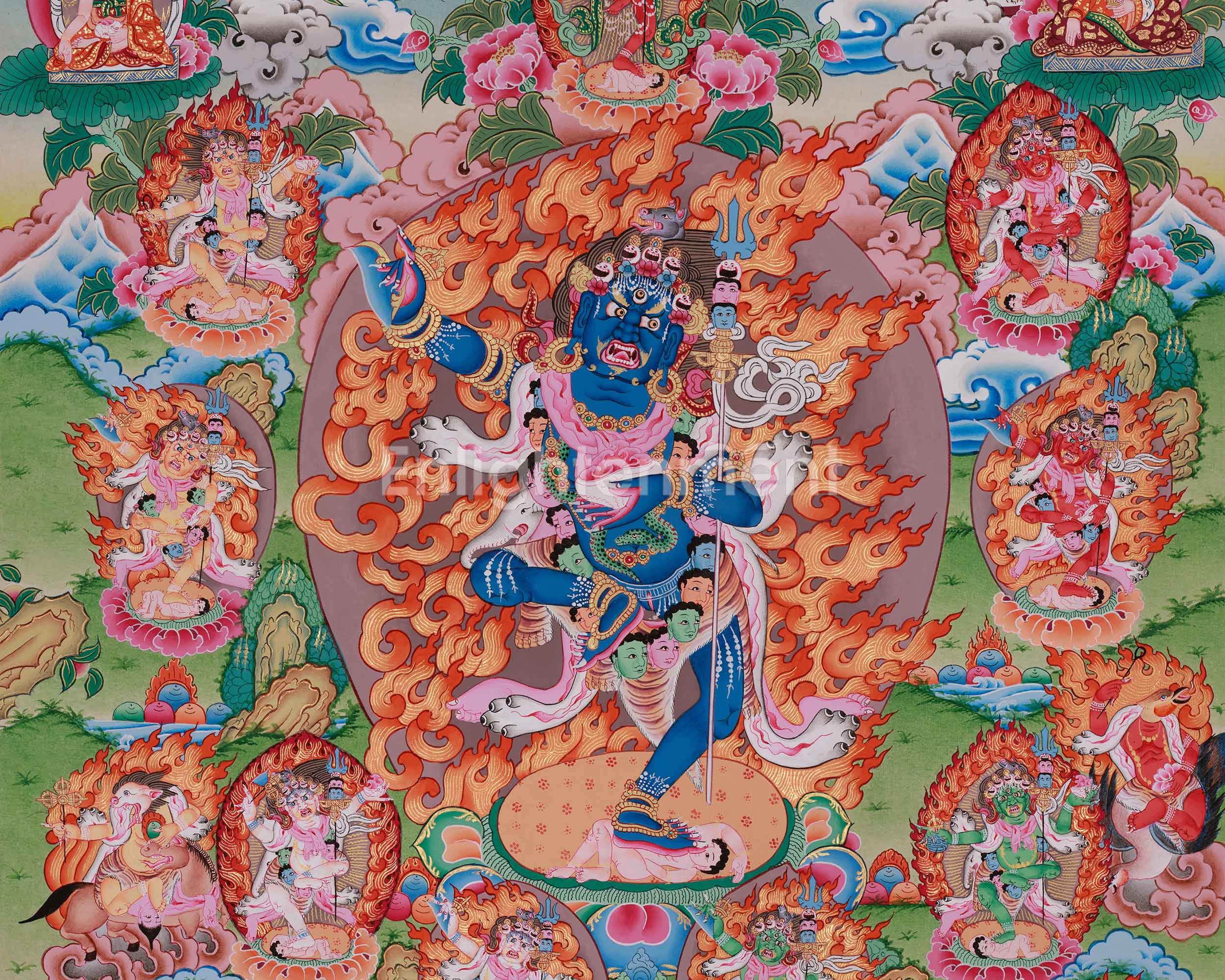 Dakini Troma Nagmo Painting | Black Wrathful Mother | Wrathful Manifestation of Vajrayogini