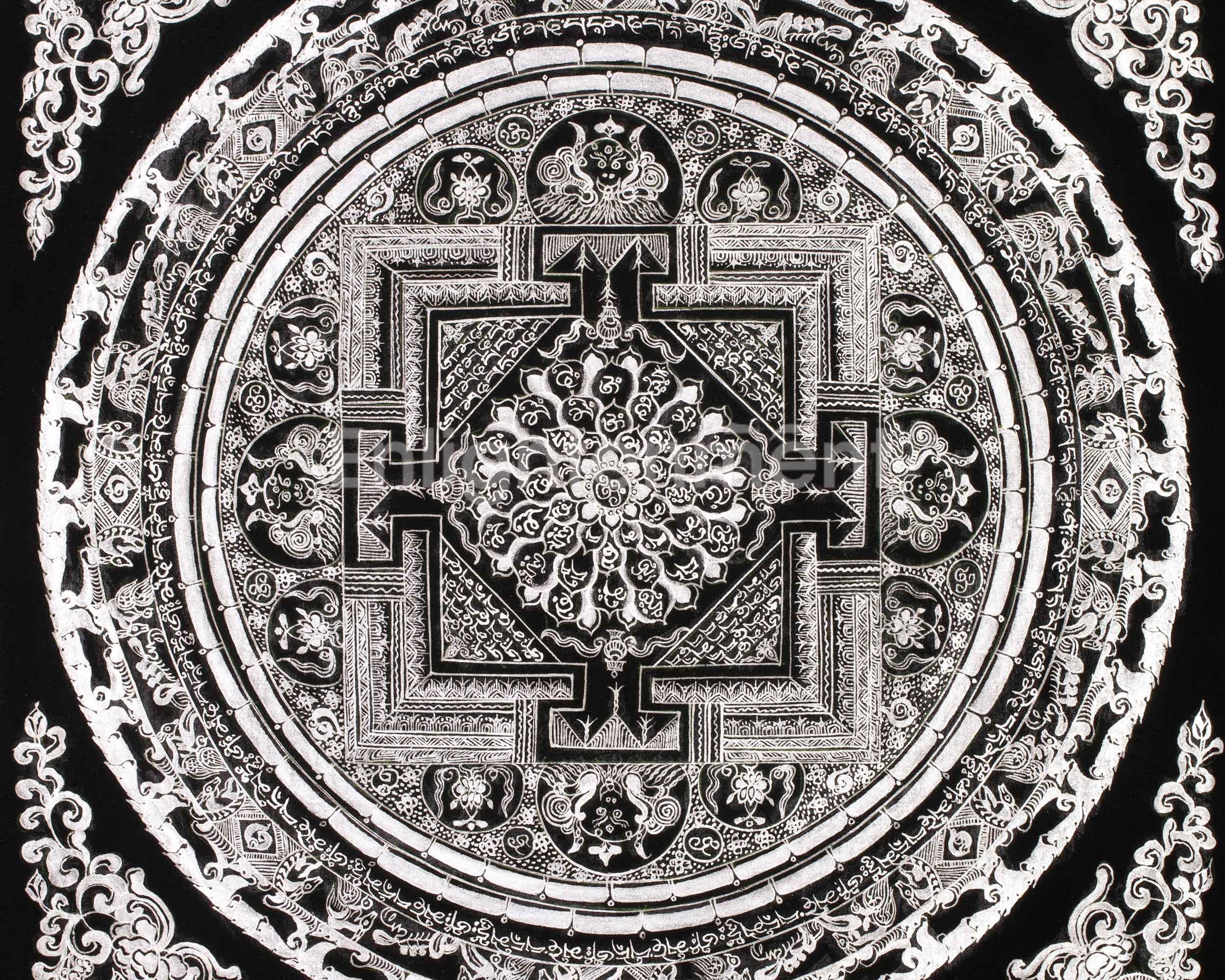 Tibetan Buddhist Mantra Mandala | High-Quality Mandala Painting