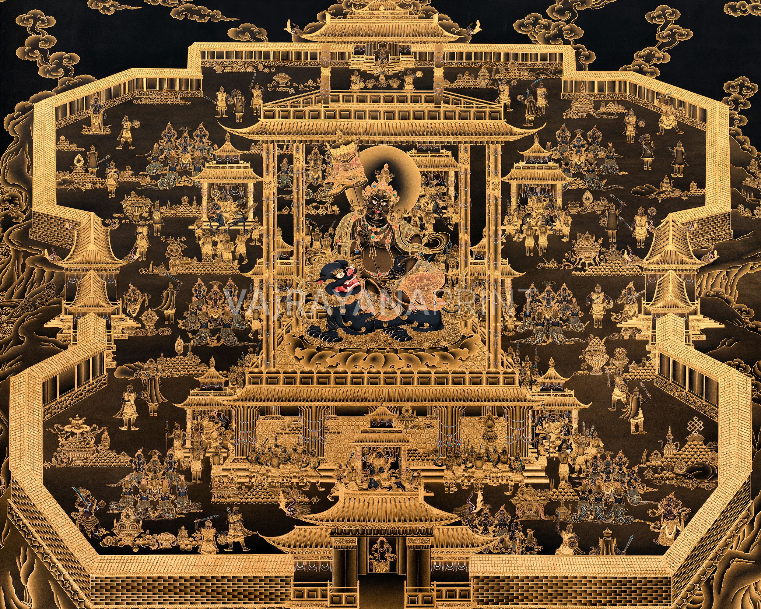 Exclusive Namtoshe Palace Canvas Print | Tibetan Wealth Deity in Nakthang Style