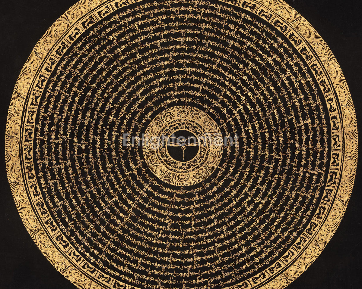 Auspicious Mantra Mandala Art | Sacred Circle of Enlightened Wisdom
