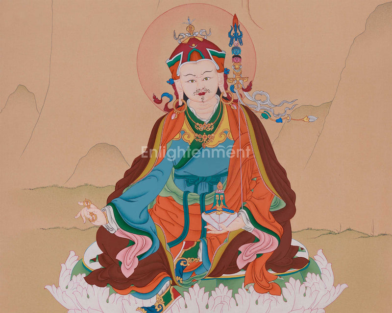 Minimalist Guru Rinpoche Thangka | Spiritual Awakening & Enlightenment