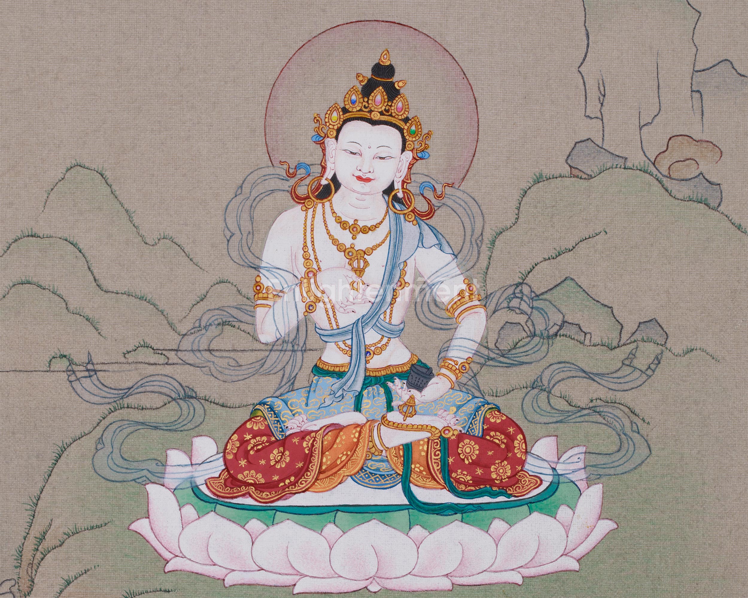Primordial Buddha Vajrasattva | Mini Thangka of Healing and Purification