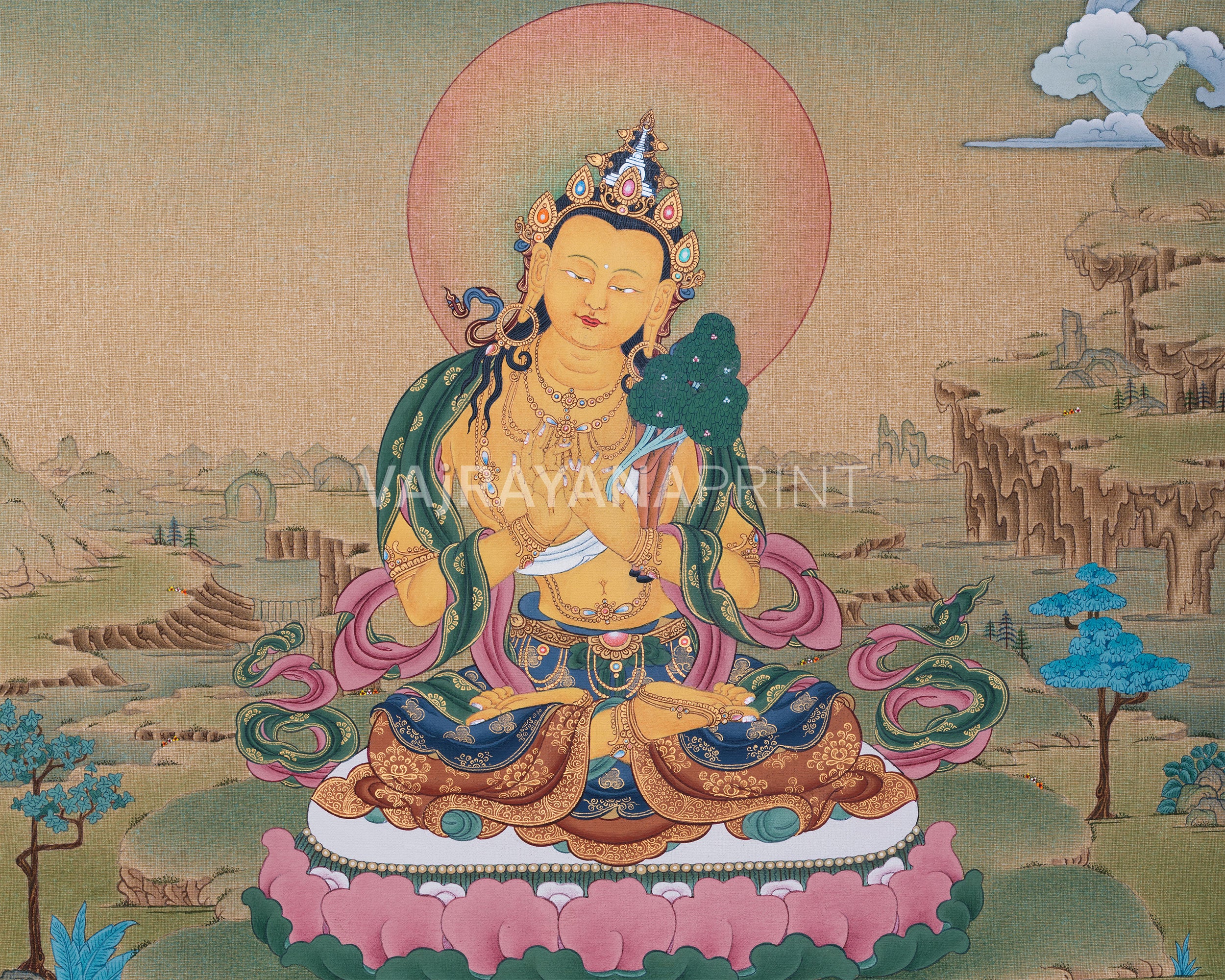 Maitreya Buddha Thangka Print | Wisdom and Universal Love