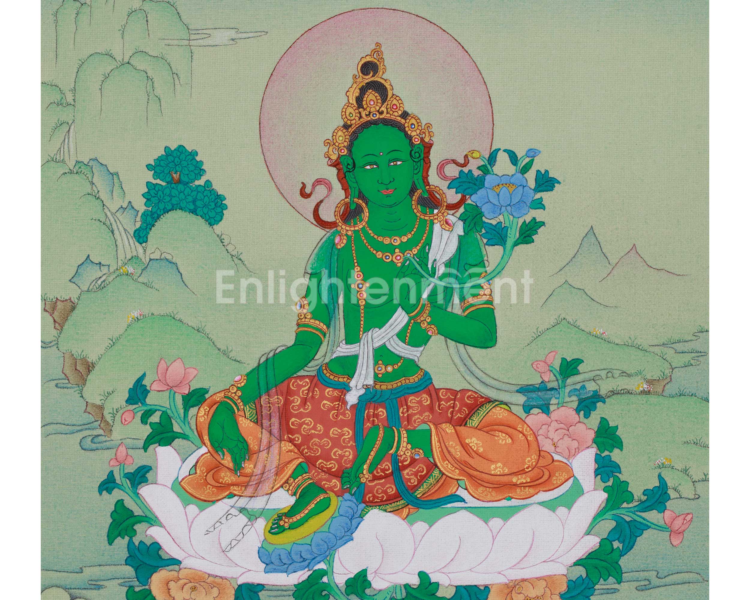 Green Tara Tibetan Thangka | Mother of Liberation | Wisdom Deity