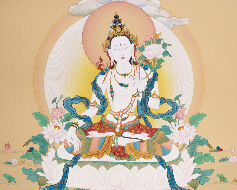 Radiant White Tara Thangka | Masterwork from Enlightenment Studio