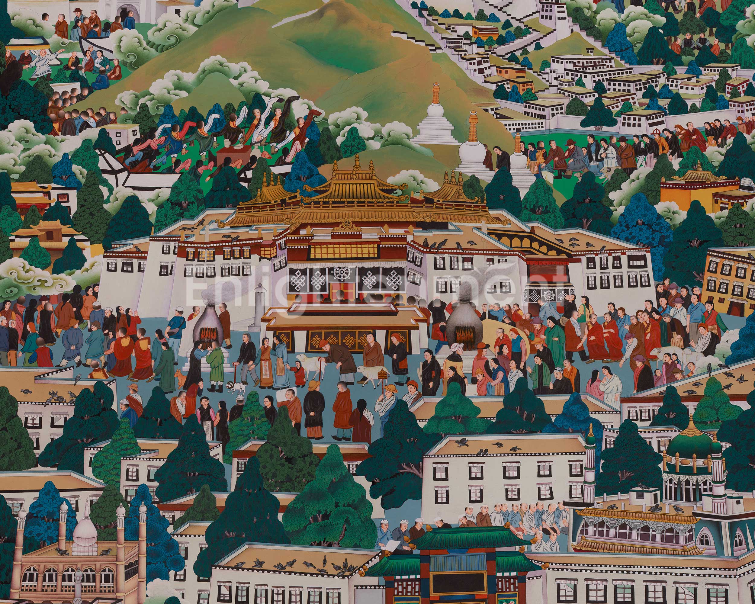 Tibet Valley Thangka | Sacred Landscape and Buddhist Heritage