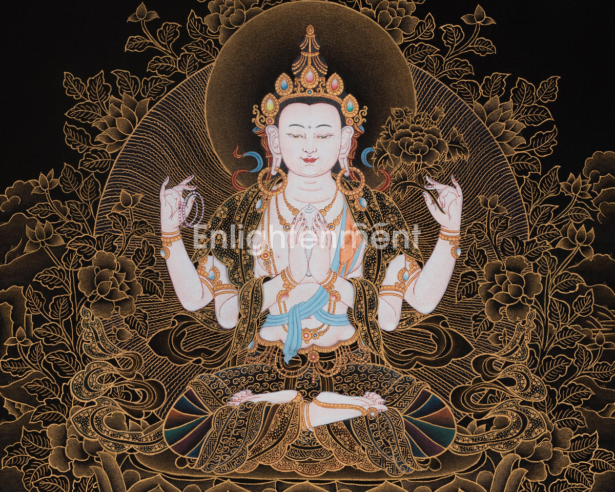 Compassionate Chenrezig Thangka | A Symbol of Compassion and Peace