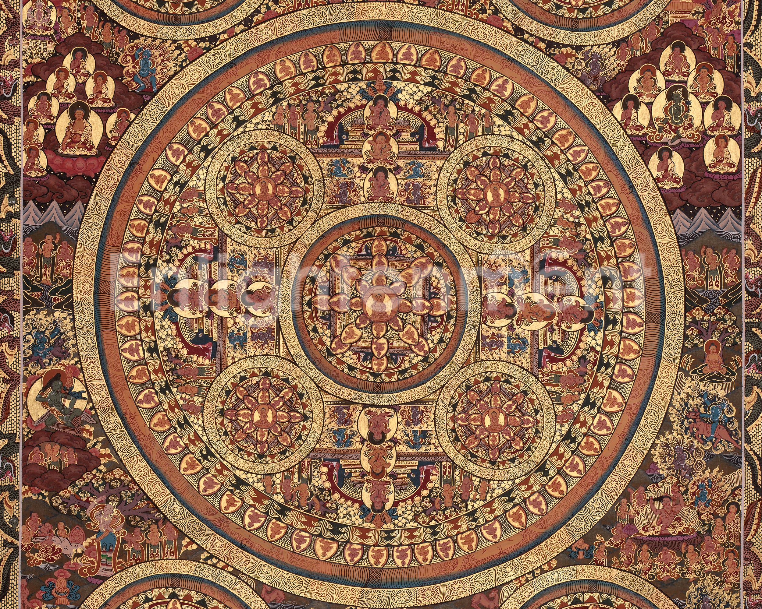 Buddha Mandala Himalayan Art | Sacred Thangka | Home Decor